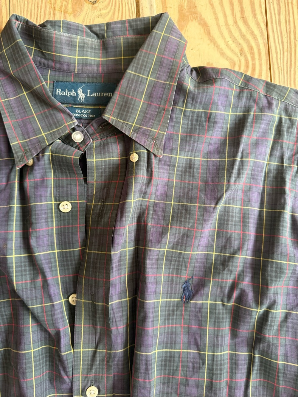 Ralph Lauren button down size xl - wear on sleeves in pics